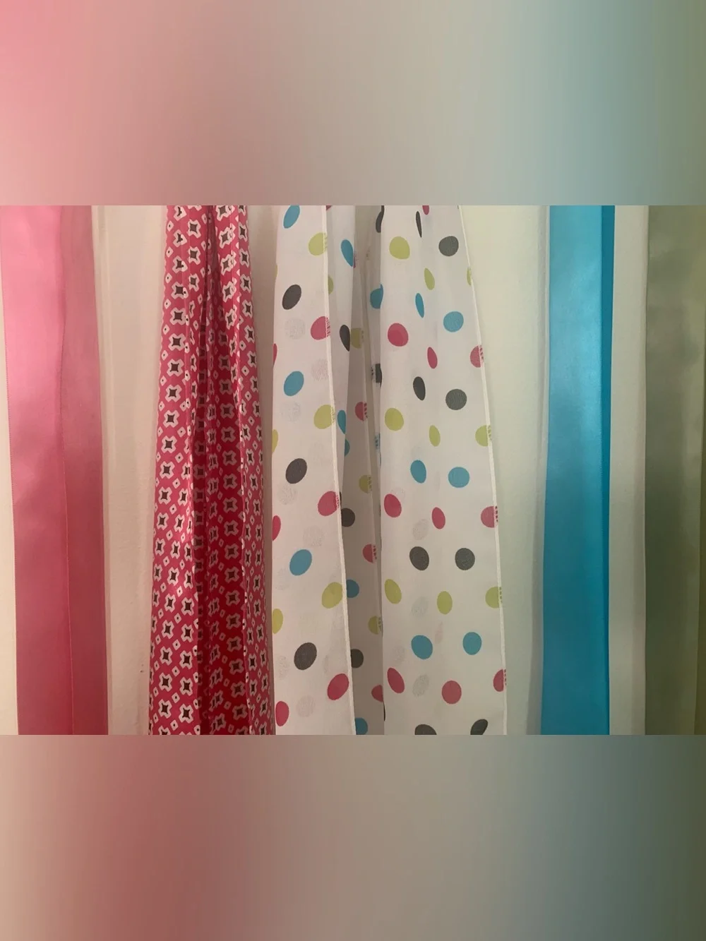Vintage Colorful Polka Dot and Ribbon Sash Set (5) Pieces
